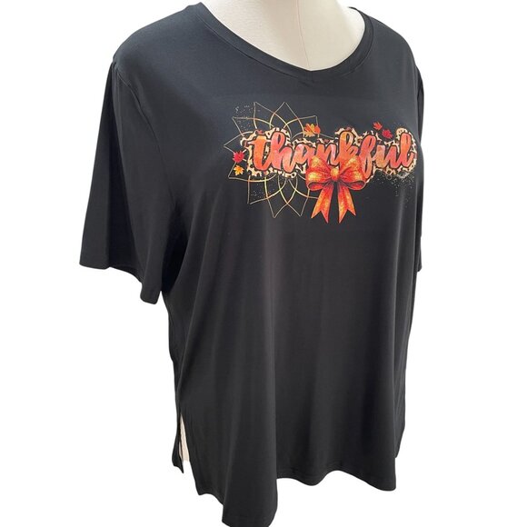 Thankful Fall Graphic Tee Plus Size 2XL Cozy Comfy Autumn Holiday Top - Picture 7 of 8